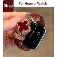 Ladies High-End Clover Magnetic Buckle Genuine Leather Strap Suitable for Huawei watch 4Pro Huawei W