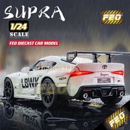 XHD Toyota Supra GR Diecast Car Model Diecast Model Toy Vehicle Sound Light Pull Back Car Alloy Car 