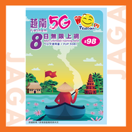開心電訊 - 越南 Viettel 8日5G無限數據 (FUP 5GB)｜越南SIM卡｜越南電話卡｜越南數據卡｜越南上網｜越南漫遊卡｜富國島上網｜越南SIM咭