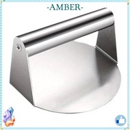AMBER Smash Burger Press, No Rust Round Stainless Steel Grill Press, Steak Burger Stainless Steel Bu