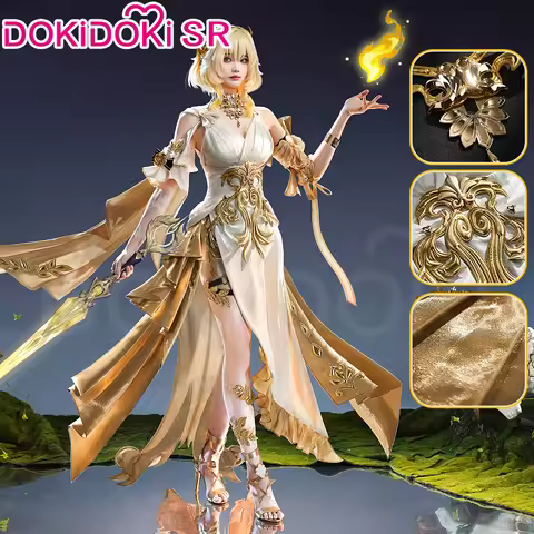 IN STOCK Aglaea Cosplay Costume Game Honkai: Star Rail DokiDoki-SR HSR Women Golden Gorgeous Dress A