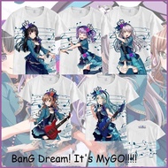 Niko BanG Dream Its MyGO Rinko Shirokane Sayo Hikawa Yukina Minato Cosplay cloth summer T-shirt Anime Short Sleeve Top