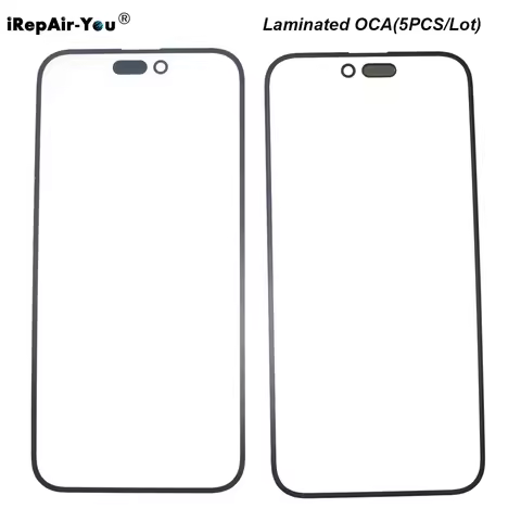 5PCS Screen Front Outer Glass Lens for iPhone 14 Pro Max LCD Touch Panel Laminated OCA Glue For iPho