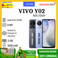 Hp Vivo Y02 3/32 GB Garansi Resmi Vivo Indonesia 6.51 inch 720x1600 pixels 8MP 1080p 2/3GB RAM Helio P35 5000mAh Li-Po Bisa Cicil Tanpa Kartu Kredit