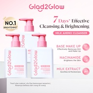Glad2Glow Milk Amino Acid Gentle Facial Cleanser Hydrating Oil Control Glowing Face Wash Pencuci Muk
