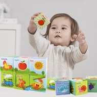 Infant Montessori Early Education Picture Dice Baby Building Digital Cute Rattle Soft Block I7h4