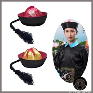 YOUYO Chinese Court Eunuch Hat with Braids for Chinese Themed Parties and Festivals