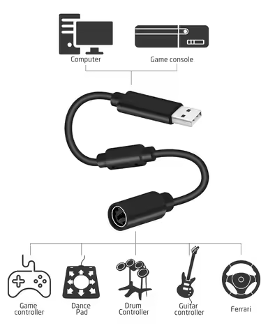 Cable USB Breakaway para Logitech G920 G923 G27 G29, Ferrari 458 Spider Racing Wheel Driving Force