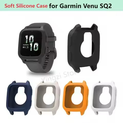 Soft Silicone Hollow Case for Garmin Venu SQ 2 Smart Watch Band Bumper Half Protector for Garmin Ven