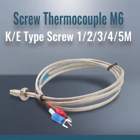 Thermocouple Thread M6 Screw Type K 1/2/3/4/5m Probe Sensor Temperature Sensor 0-400°C Temperature C