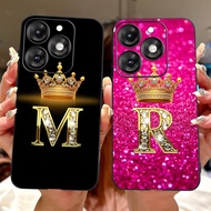 Itel A70 A665L Fashion Initial Letter Couple Phone Casing itel A70 Black Silicone Soft Case