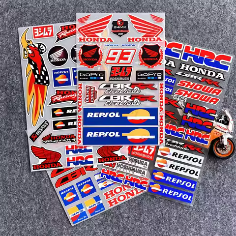 FOR HONDA HRC RACING WING Waterproof Reflective Scratch Cover Sticker Universal Decor Decal Car Moto