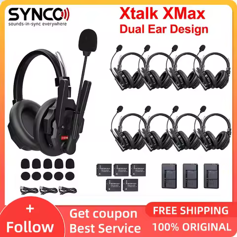 SYNCO Xtalk XMax X2 X5 X9 2.4G Wireless Intercom System Headset Al Noise Cancellation For Live Show 