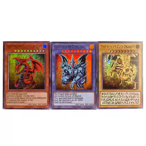 3Pcs/set Diy Self Made Yu-Gi-Oh! 25Th Anniversary Egyptian God Collection Card Color Flash Egyptian 