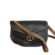 【二手】Dior Vintage CD Logo Pochette 蜂巢單肩背包，黑色