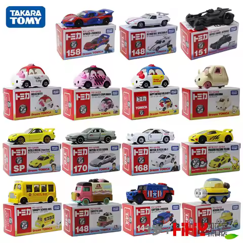 Tomica Cars Toys For Boys Holiday Gifts TOMY Domeka Alloy Car Dream Series Snoopy Head Text D Thief 