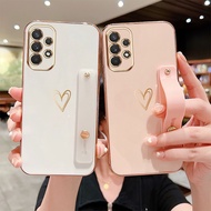 Phone Case for Samsung Galaxy A52S 5G A32 A52 A72 A82 4G 5G Luxury Plating Love Heart Holder Shockpr