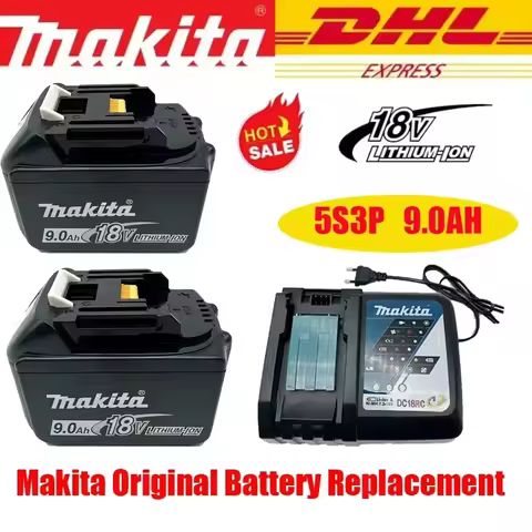 Original Makita battery 18V 9.0Ah rechargeable battery, power tool BL1830 BL1840、BL1850、BL1860B、 Mak