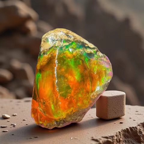 Natural Rare Colorful Ethiopia Opal (Need In Water) Gem Mineral Healing Quartz Crystals Gemstone BG1