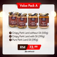 [VALUE PACK] Crispy Pork Lard without Oil (100G) X2 + Crispy Pork Lard with Oil (190G) + Pure Pork L