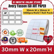 PREMIUM Blank Barcode Label 30mm x 20mm AP Sticker 30x20 3up 3panels Avery Fassion Strong Adhesive