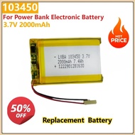 for Power Bank Electronic Battery 103450 3.7V 2000mAh Lithium Polymer Rechargeable Batteries