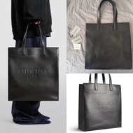 Balenciaga Black Leather Duty Free Tote Bag Shopping Bag 黑色全皮 購物袋 紙袋