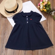 Đầm mùa hè cho kiểu cô gái Mori bé gái lớn ĐầM Midi Cổ Áo polo ngắn tay trẻ em mới thiết kế cao cấp