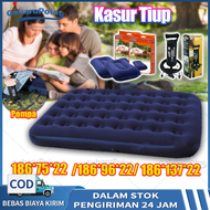 Kasur Angin Twin Biru/ Air Bed Twin / Kasur Tiup/Kasur Angin tempat tidur camping kasur yang menggem