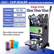 Mesin Press Cup REAIM Original Alat Sealer Gelas Plastik 8oz-26oz Pres Gelas Manual untuk Bubble Tea