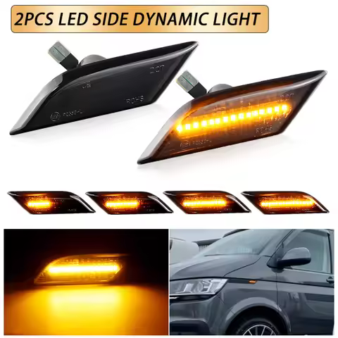 2PCS For VW Transporter T6.1 Facelift 2020-Up LED Side Marker Lamps Turn Signal Lights Plug&Play Err