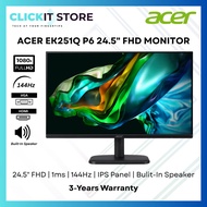 ACER 24.5'' EK251Q P6 LCD IPS Monitor 144Hz/FHD/ 1ms/ With Speakers (VGA/HDMI/AUDIO) - EK251QP6BMIX