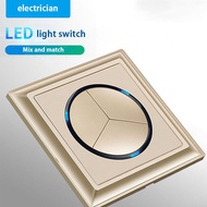 1/2/3/4 Gang 2 Way button switch panel wall switch socket white wall switch controller