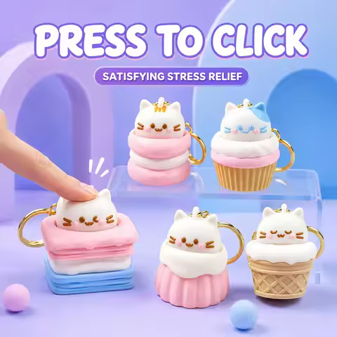 Keycap Clicker Antistress Keyboard Key Caps Funny Keyboard Clicker Keycap Fidget Keychains Bag Charm