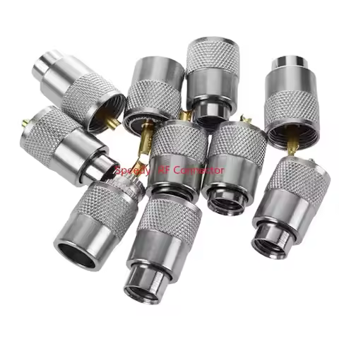 1-10Pcs PL259 UHF Male Plug Connector SL16 UHF PL-259 male Solder for RG58 RG142 LMR195 RG400 Cable 