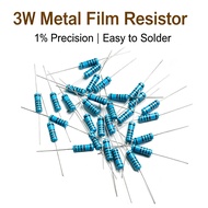 3W Metal Film Resistor 1% Precision Through‑Hole Color Ring Resistor 1R 2.2R 4.7R 10R 22R 47R 100R 2