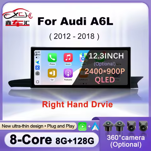 Right Hand Drvie For Audi A6 A6L A7 C7 2012-2018 Android 16 Wireless CarPlay Car Radio Multimedia WI