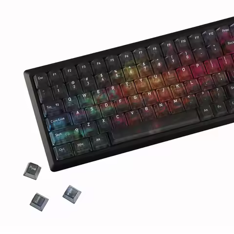 YMDK 115 Keys Color Milk Jelly Grapes Cola Cherry Profile PC Frosted Keycaps for 61/64/87/104/108 MX