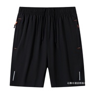 2025 Reflective strip shorts, quick-drying pants, 2025反光条短裤速干裤休闲裤运动裤冰丝裤男跑步裤沙滩裤健身裤男CK1013
