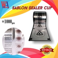 JASA SABLON PLASTIK LID SEALER TUTUP PRESS GELAS CUP FREE DESAIN LOGO
