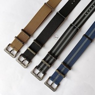 Original - Nato Ribbed Nylon Mp-23 Watch Strap - Space Grey Pvd Watch Strap 20Mm 22Mm
