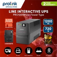 Prolink 1200VA/720W UPS Power Backup with AVR for Computer/Modem/Router/Switch/NAS/CCTV PRO1201SFCU 