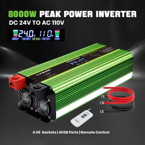LCD 4KW 6KW 8KW Pure Sine Wave Inverter DC12V to AC110V Voltage Converter Solar Panel Inverter For P