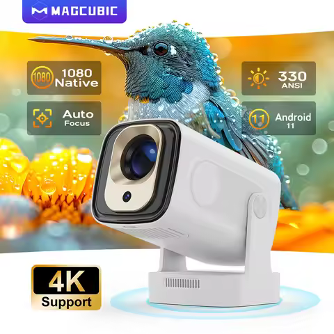 Magcubic HY310 Android 11 Projector 4K Native 1080P Auto Focus 330ANSI Dual Wifi with Air Mouse Voic