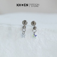 (1 Piece) Stone Star Earrings - Titanium G23 - Khoenstore