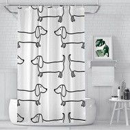 Dachshund Black White Bathroom Shower Curtains Dog Waterproof Partition Curtain Designed Home Decor Accessories