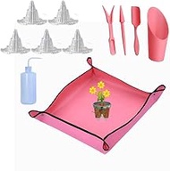 Succulent Plant Tools Set,Indoor Plants Tool Kit,Repotting Mat,Fairy Gardening Hand Tools,Mini Garden Planting Watering Tool,Flower Pot Hole Mesh Pad for Houseplants,Cactus,Bonsai,Terrarium (Set A)