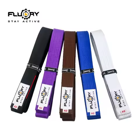 Fluory Solid Jiu Jitsu Belt Adult Jodo Belt - No Gi BJJ Training Belt Martial Arts Competition Black
