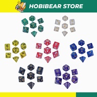 Multi-Sided Clear Dice Set Game Dice Numbers Dice/Life Counter 7pcs in 1 sets D4 D6 D8 D10 D12 D20