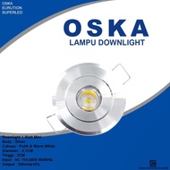 OSKA LED Downlight Spotlight 1W 1 Watt Mini Body Silver Spot Light Original Ceiling